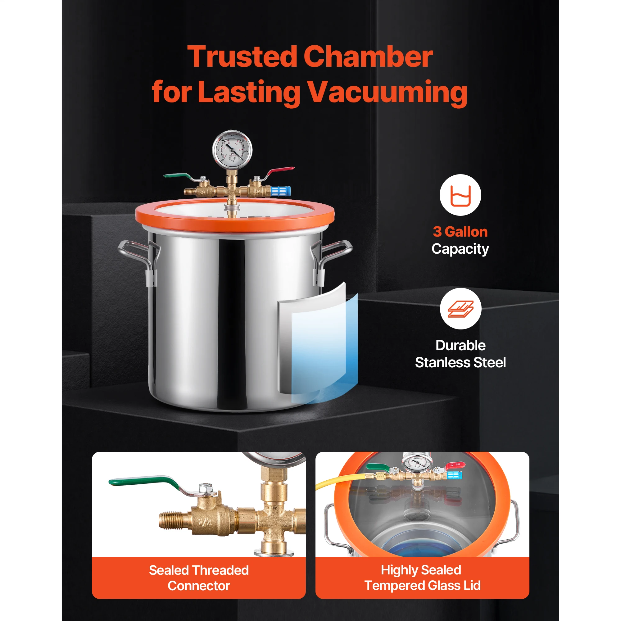 SucceBuy 3 Galon / 5 Galon Vak - Vacuum Degassing Chamber 3 Gallon Pump incelemesi ve fiyatı