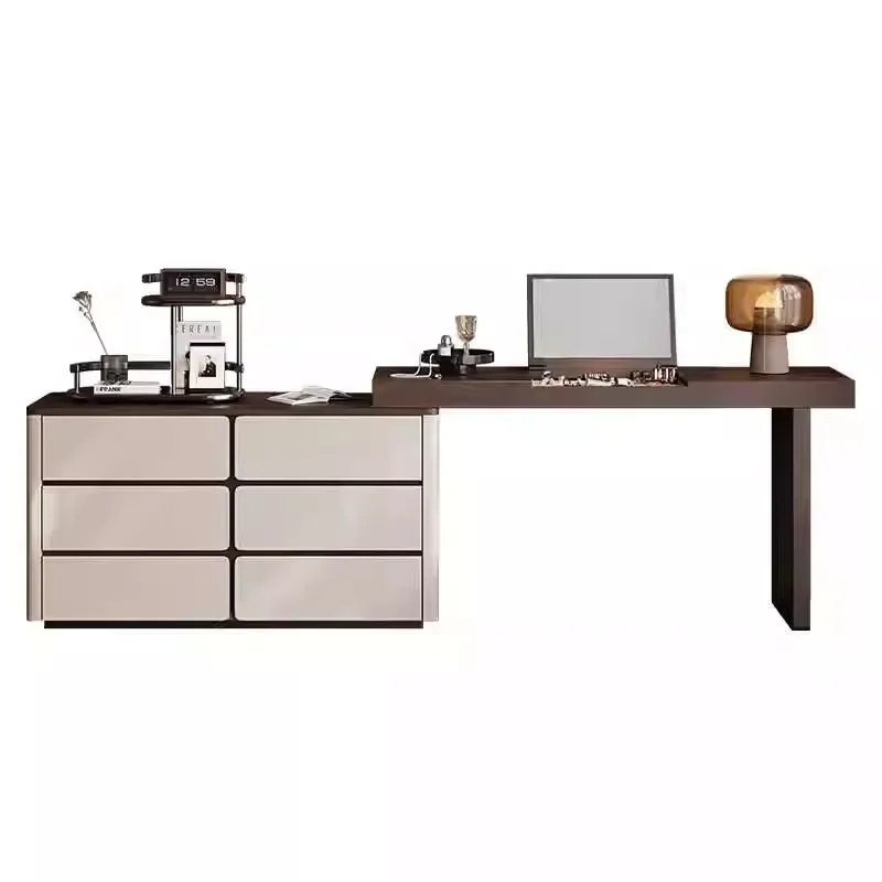 

Italian flip solid wood dresser, storage cabinet, integrated bedroom, modern simplicity and high-end mid-antique makeup table