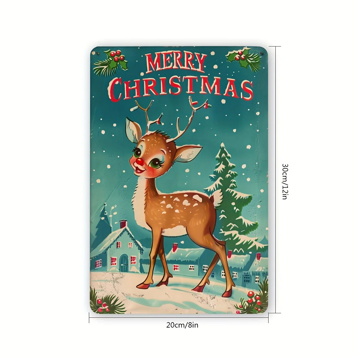 Deer Vintage Metal Tin Sign, Christmas Indoor Outdoor Decoration Hanging Tin Picture, Wall Room Residence Bedroom Restaurant Bar