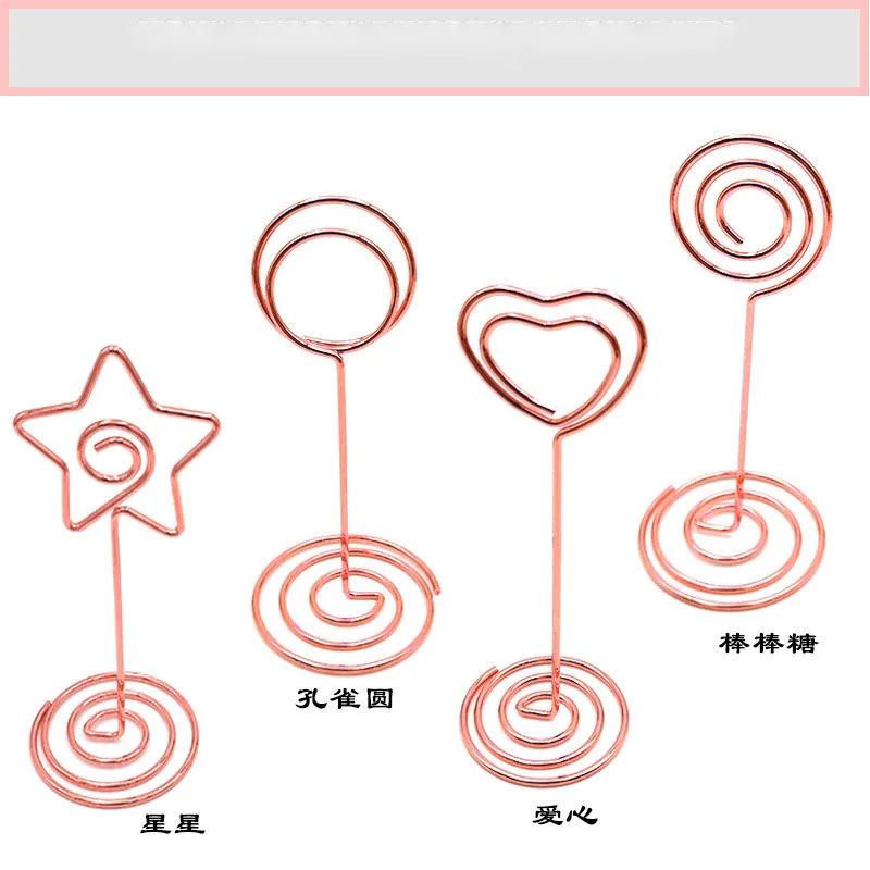 10PC Heart Shape คลิปผู้ถือบัตร METALLIC ตารางขาตั้งกระดาษ CLAMP ภาพโรแมนติกคลิปปาร์ตี้เดสก์ท็อปตกแต่ง Dropship