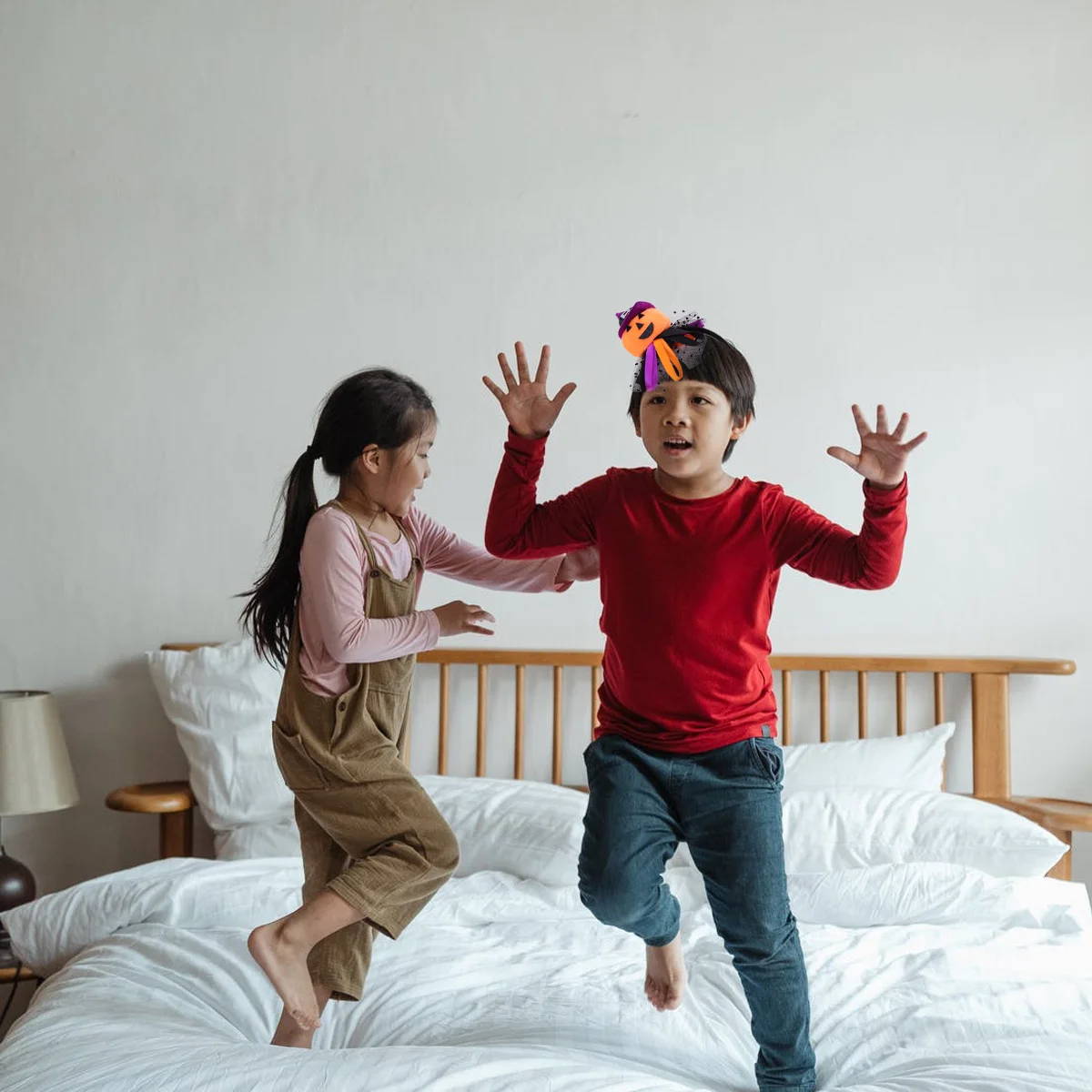 

2Pcs Halloween Pumpkin Hair Hoops Durable Iron Cloth Funny Hair Halloween Headwear Creative Wizard Hat Spider Web Headdress