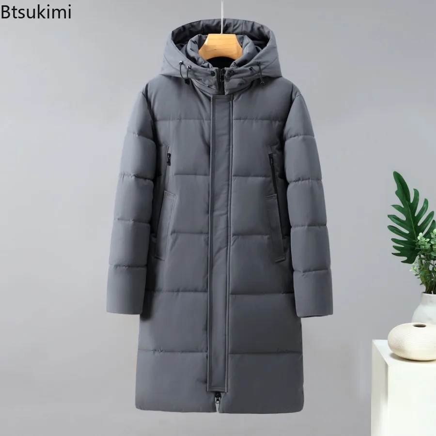 Winter Men's Long Parkas Oversized Thicken Male Coat High Quality Fleece Casual Padded Jackets Men Clothing Outwear Warm Jacket