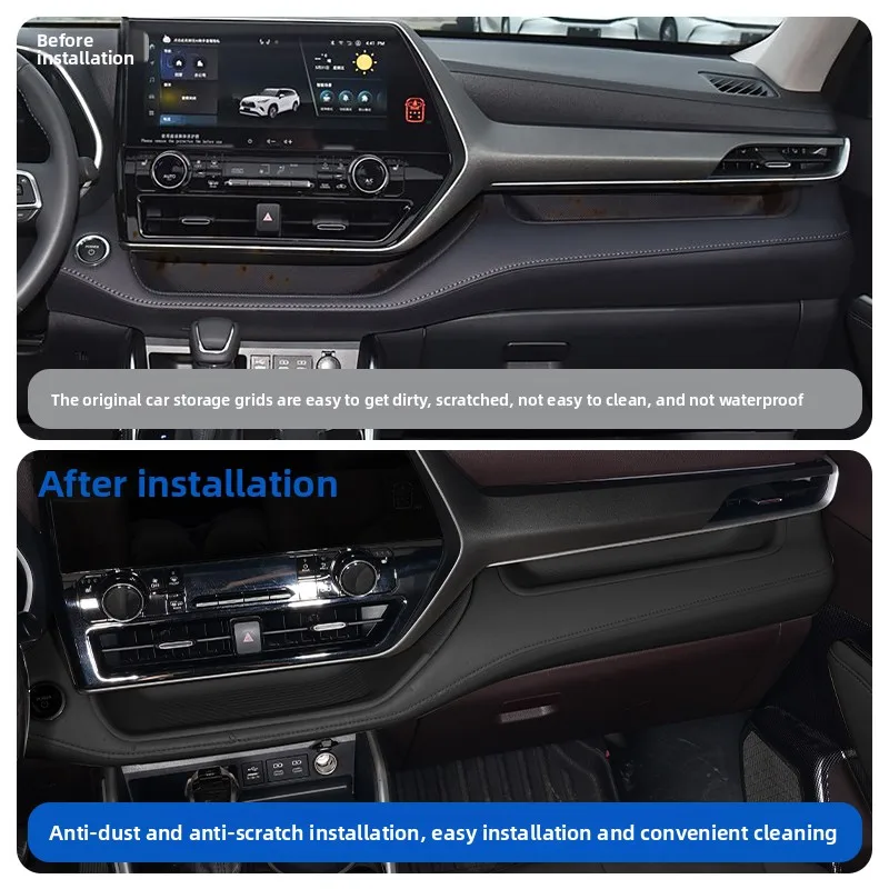 

Силиконовый коврик для центральной консоли автомобиля, пылезащитный, устойчивый к царапинам, для отсека хранения пассажира, для Toyota Highlander 2022-2024