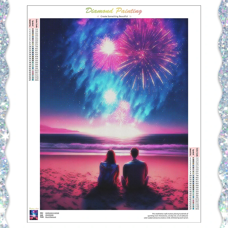 

RUOPOTY diy diamond painting Fireworks Diamond Mosaic Personalized Gift Wall Art Painting Decor