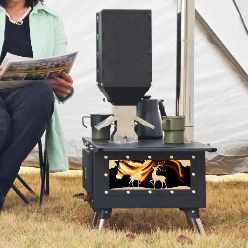 

【Best-selling】Portable Black Iron or Stainless Steel Camping Stove Smokeless Wood Burning Fire Pit