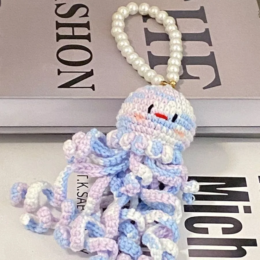 Handmade Crochet Octopus Keychain Car Pendant DIY Knitting Yarn Hook Materials Kit Cute Cartoon Animal Dolly For Children‘s Gift