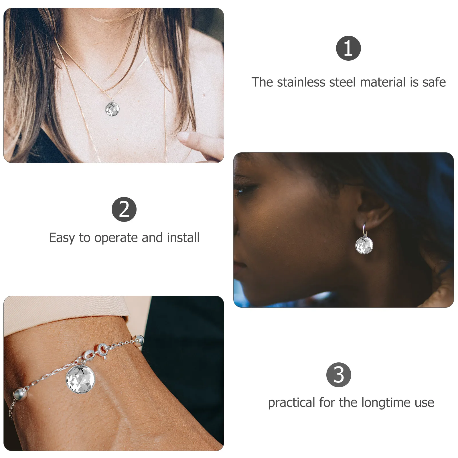 

60pcs Gem Bottom Drag Bezel Tray Necklace Bail Stainless Steel DIY Pendant Making Supplies Bracelet Jewelry Base 16mm 18mm 20mm