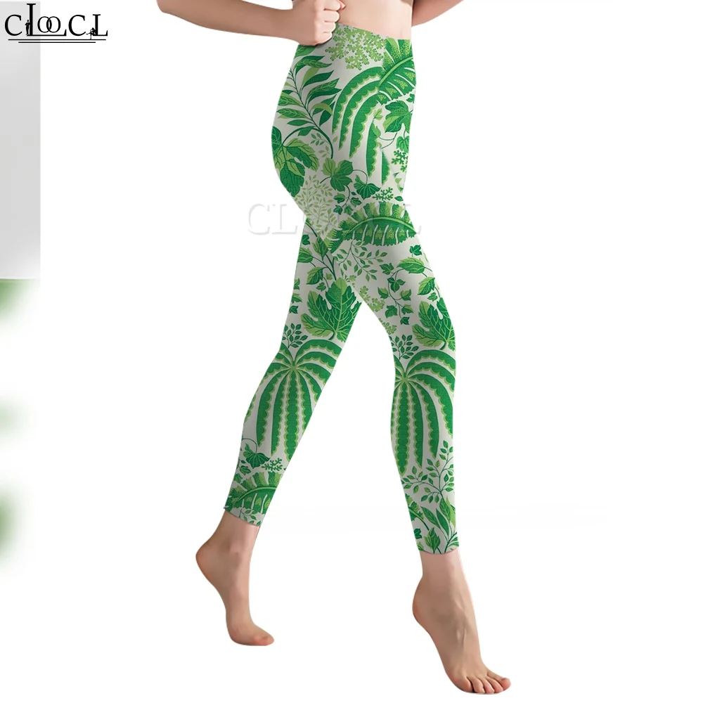 CLOOCL moda mujer Legging bosque tropical hojas patrón 3D impreso pantalones casuales mallas de cintura alta estiramiento Sexy pantalones de Yoga