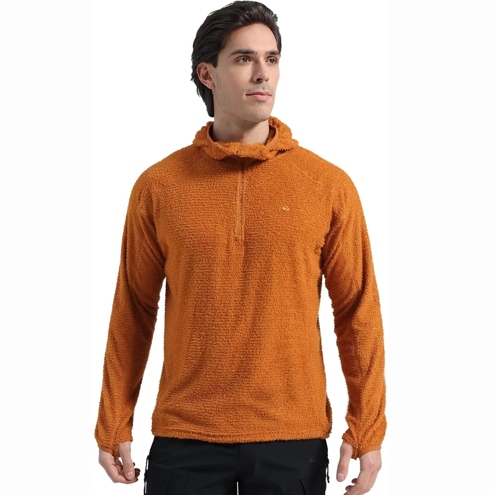 Sweat-shirt à capuche pour homme Pioneer Camp, en polaire de qualité professionnelle, chaud, avec fermeture éclair, PrimaLoft Active Evolve, pour le camping et la randonnée