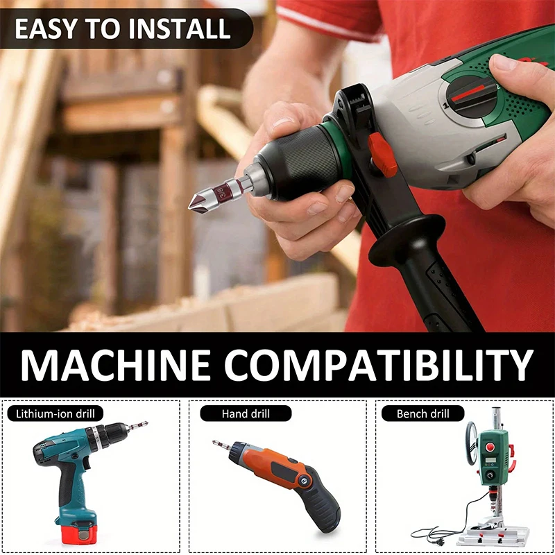 Hot 5pcs Carpentry Drill Bit Tool Set Parts Woodworking Wood Power Fast Hole Chamfering Tools Installation Repair Accessories