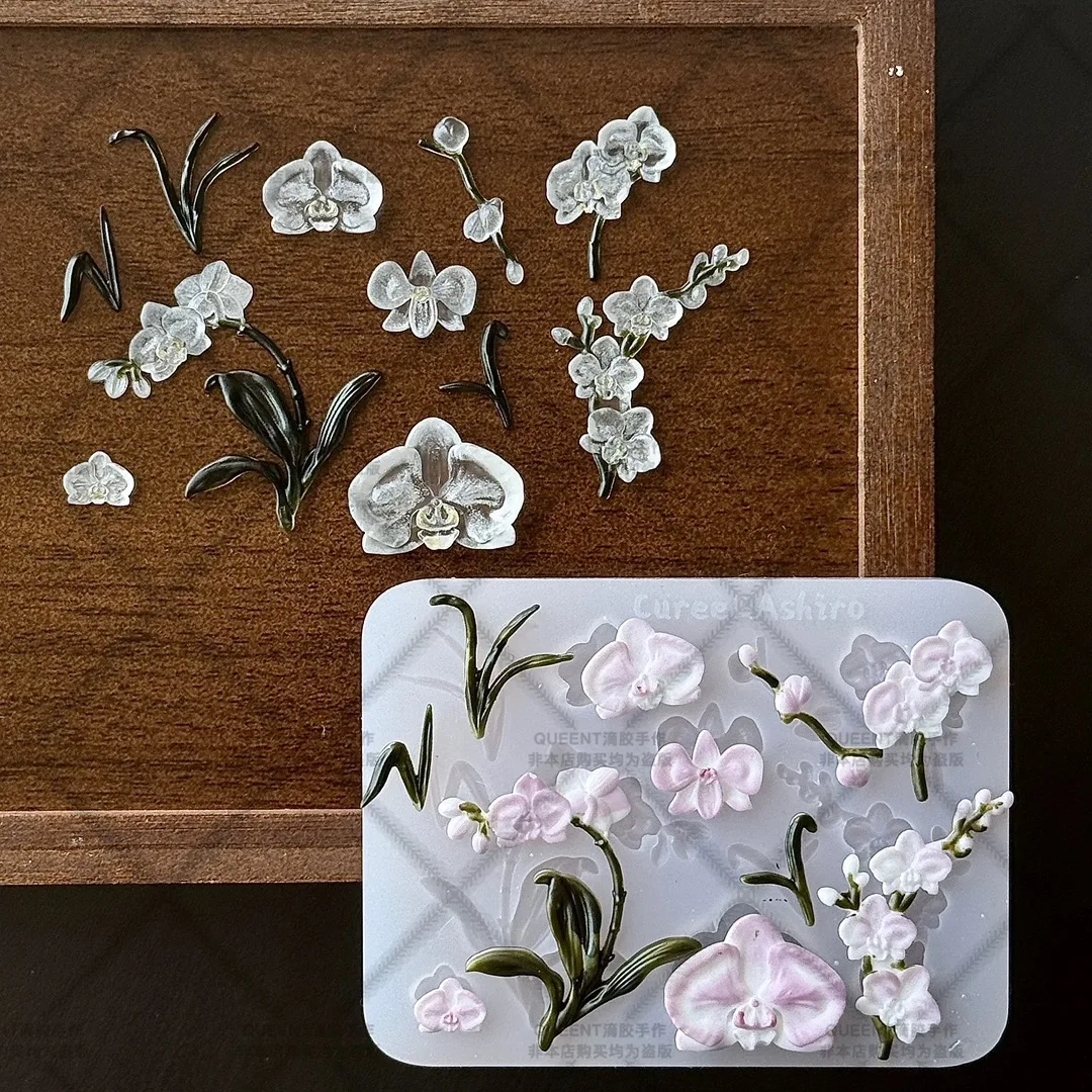 Phalaenopsis Orchid Accessories Resin Casting Mold Silicone Mold Accessories Resin Liquid Mold Resin Keychain Silicone Mold Resin Mold