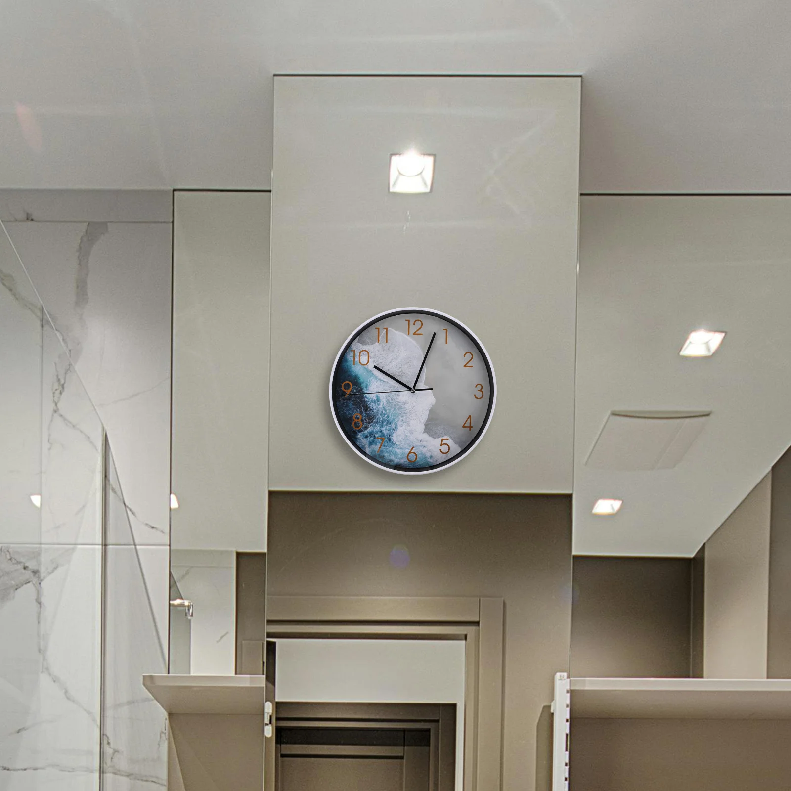 

Plastic Wall Clock Sea Style Silent Mechanism Decorative Home Office Bedroom Living Room Nautical Mute Wall Hanging Clock