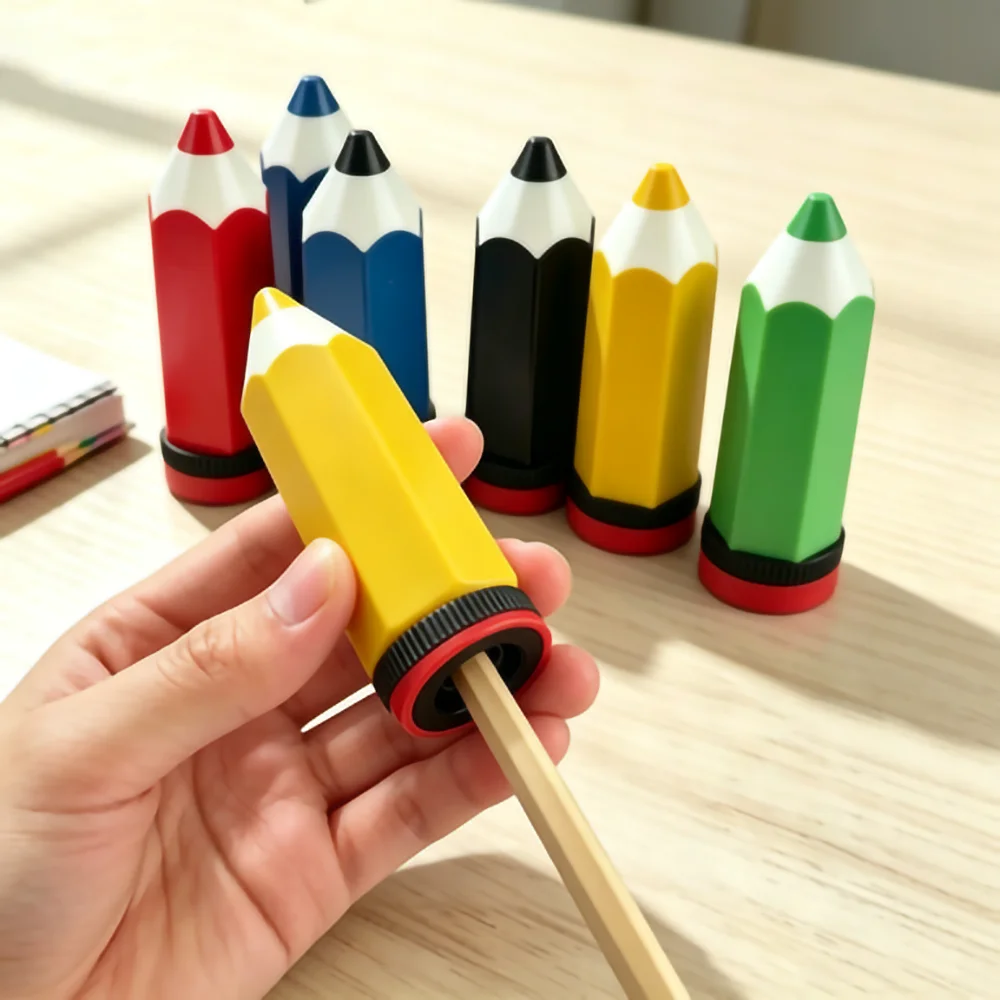 Pencil Sharpener Creative Cartoon Pencil-Shaped Single-Hole Color Sharpener Office School Supply Artistic Stationery