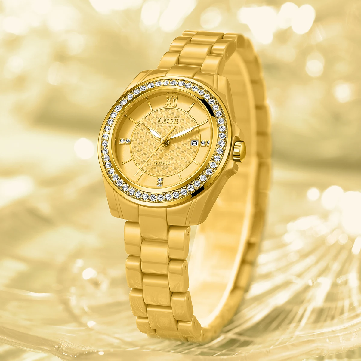 LUIK Origineel ontwerp damespolshorloge Klassiek Elegant Casual Mode Keramiek Waterdicht Lichtgevende datum Quartz Horloges voor dames