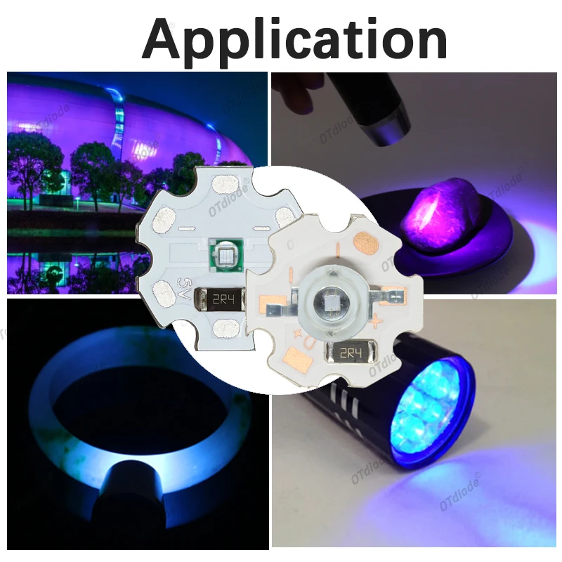 3535 UV 3W Purple High Power LED 3V 3.7V 5V 12V Chip 365nm 370nm 385nm395nm 400nm 410nm 420nm Beads Ultra Violet Light With PCB image 6