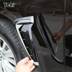 ABS Chrome/Black/Carbon Fiber Car Shark Gills Side Fender Vent Stickers  For BMW X5 F15 X5M F85 2014-2018 Car Accessories