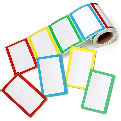 Bilashmart 250pcs Colorful Self Adhesive Large Label with Blank Self-adhesive Sticky Note Stickers Name Handwritten Large Rectangular Label