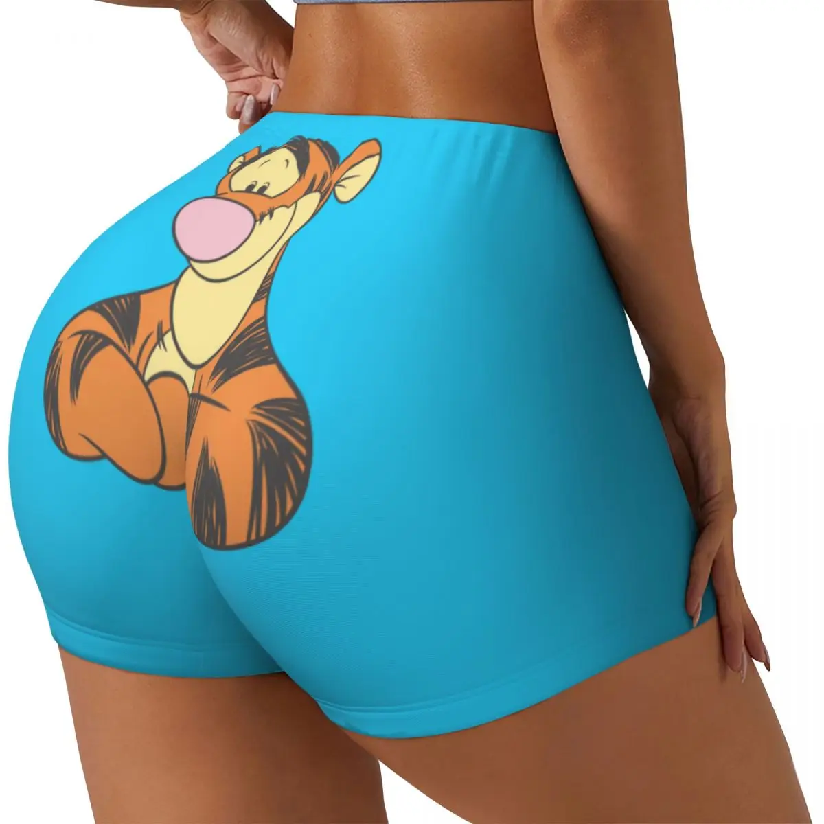 Custom Winnie The Pooh Tigger Animation Cartoons Workout Shorts for Women Gym Volleyball Biker Yoga Shorts