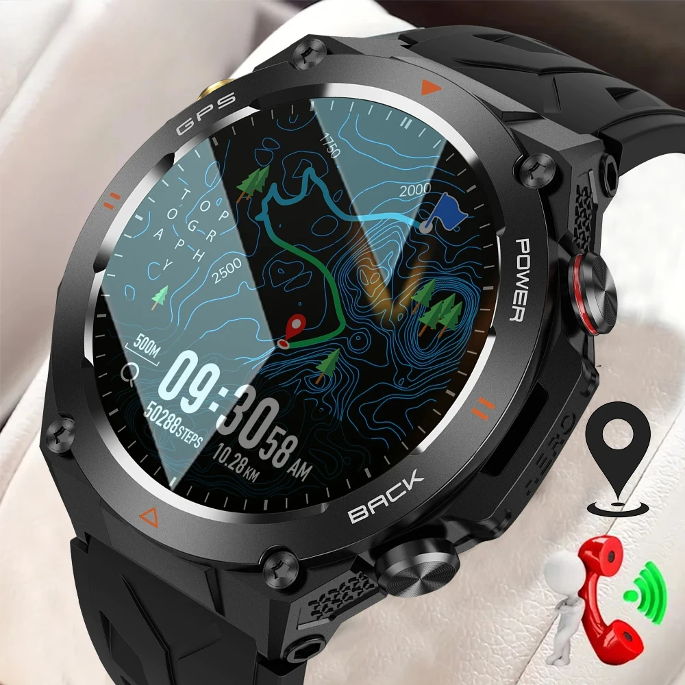 

2025 New Real GPS Smart Watch Men Bluetooth Call Compass 650mAh Big Battery Sport Waterproof Smartwatch for Android