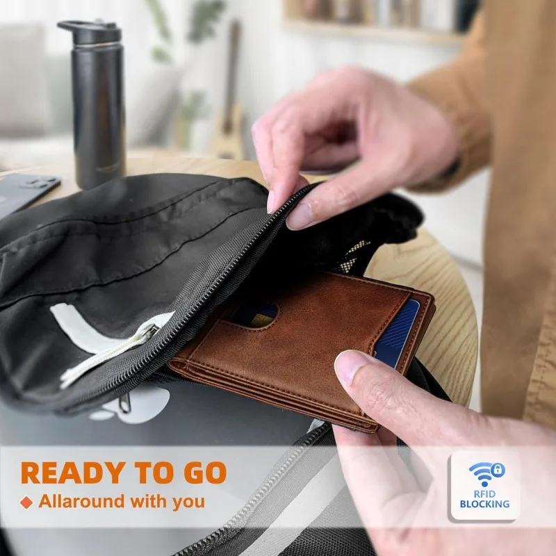 กระเป๋าใส่บัตรเครดิตคาร์บอนไฟเบอร์สำหรับผู้ชาย กระเป๋าสตางค์หนังแฟชั่นหรูหราแบบสามพับสำหรับผู้ชาย ซองใส่บัตรธนาคาร กระเป๋าสตางค์ใบเล็ก