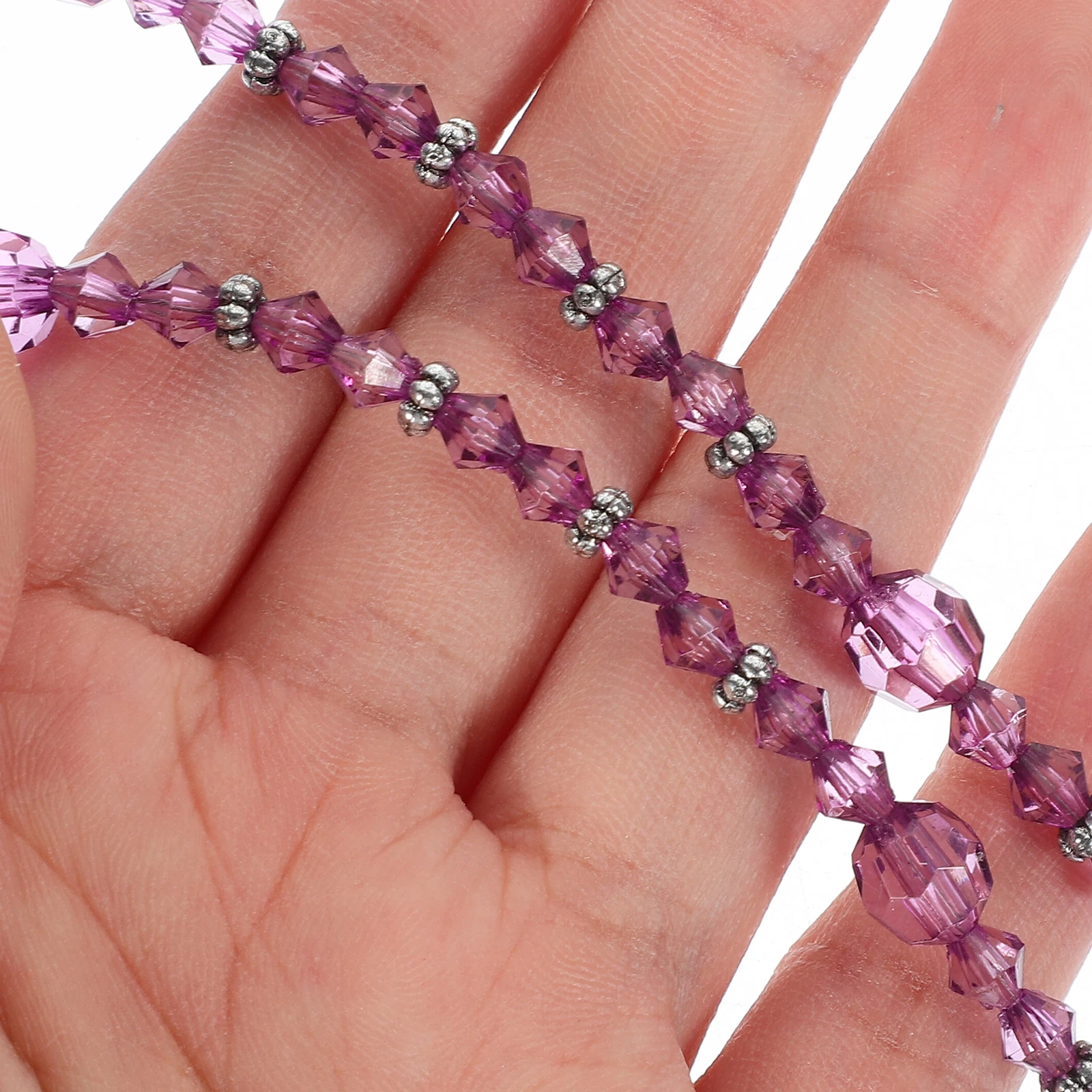 

2Pcs Anti-fall Glasses Chain Eyewear Accessories Purple Holders for Neck Handmade Beading Long Lasting Non- Suitable