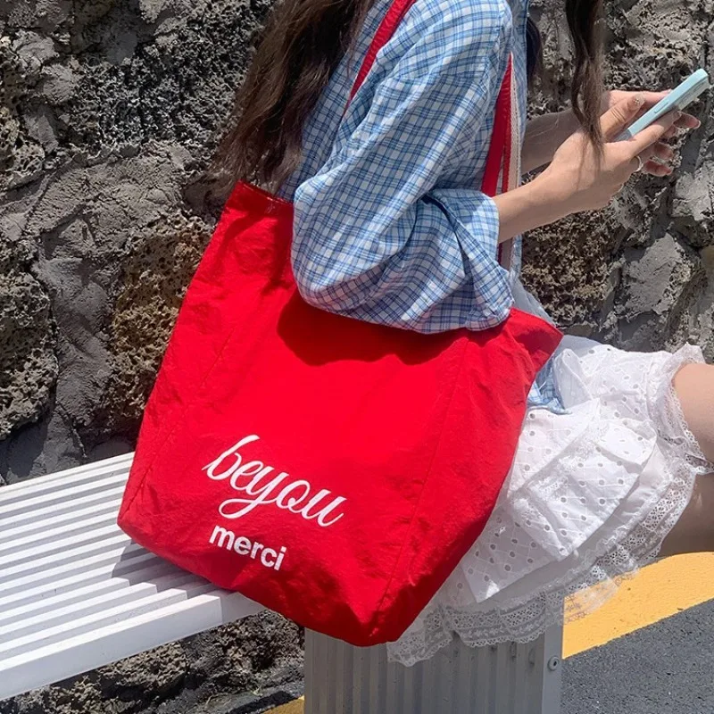 

Fashion - Forward Striped Canvas Tote Large Capacity Shopping Bag Casual Stylish Shoulder Bag for Women