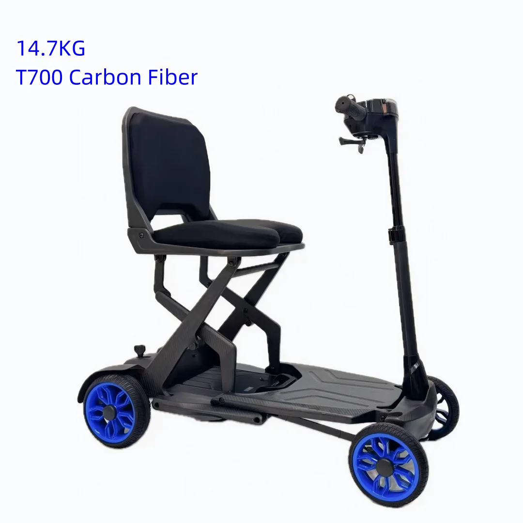 Outdoor Use Folding Ultra Lightweight Carbon Fiber Electric Mobility Scooter for Handicapped Users