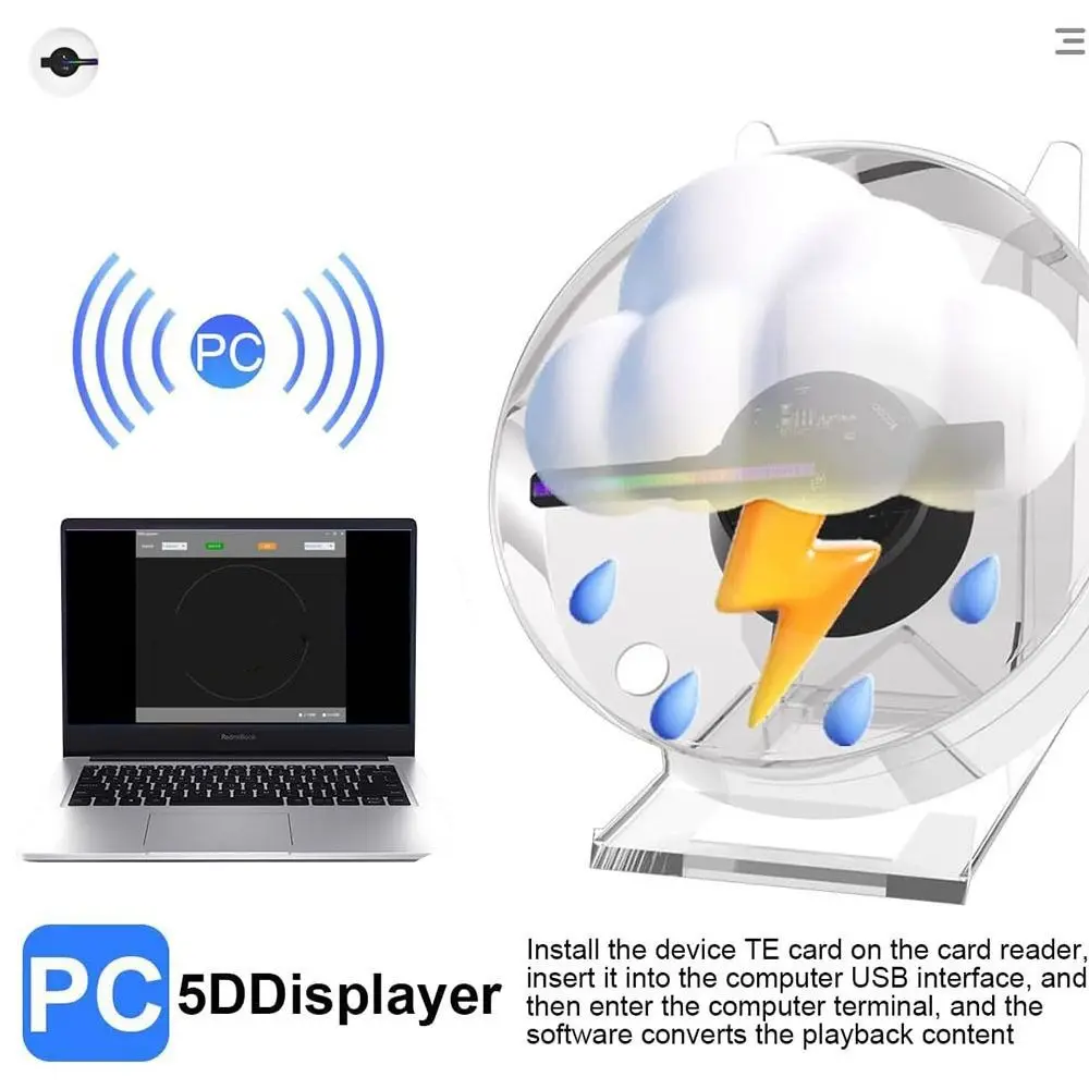 Diameter 12CM 3D Holographic Fan Mini with Remote Control 3D Hologram Projector SD Card Support with Stand