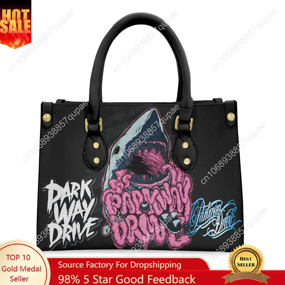 

Parkway Drive Metal Band Tote Bag Purse Womens Mens Personalized Text Image PU Leather Handbag Business Shopping Gift Bags