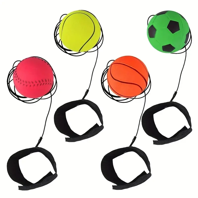 1pc Football Blue Ball With Rope - The Perfect Hand Throwing Toy Ball for Sports Leisure Release!