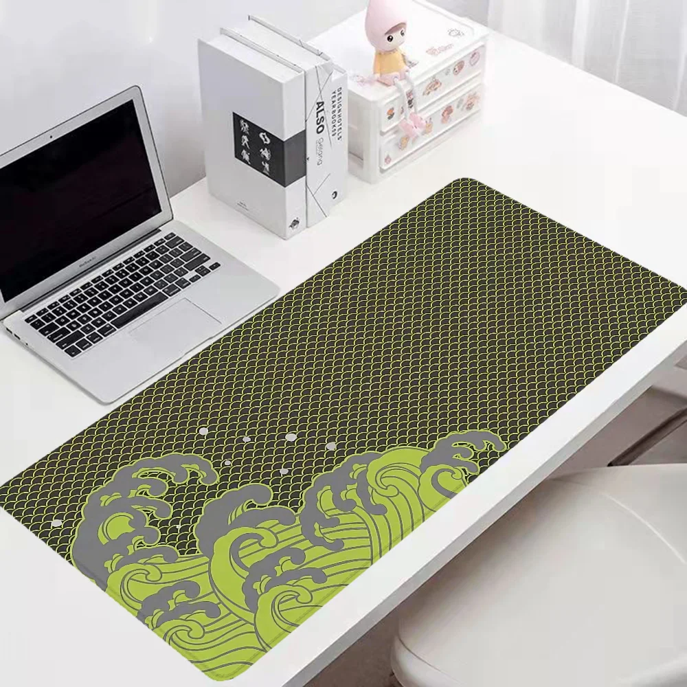 Japanese-style Waves Large Mouse Pad 900x400 Desk Accessories Office Gaming Keyboard Pc Gamer Computer Mat Desktops Mousepad Xxl