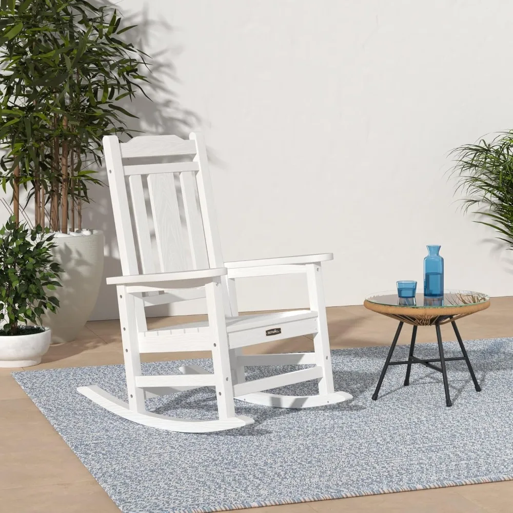 Outdoor Rocking Chair White Set of 2