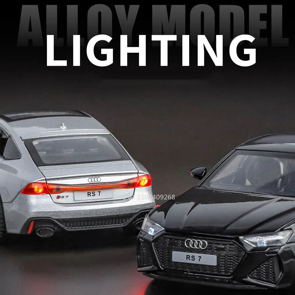 Maßstab 1:32 RS7 R8 V10 PLUS Sportwagen Legierung Spielzeugmodell Sound & Licht Zurückziehen Miniaturfahrzeuge Modelle Kinder Lernspielzeug