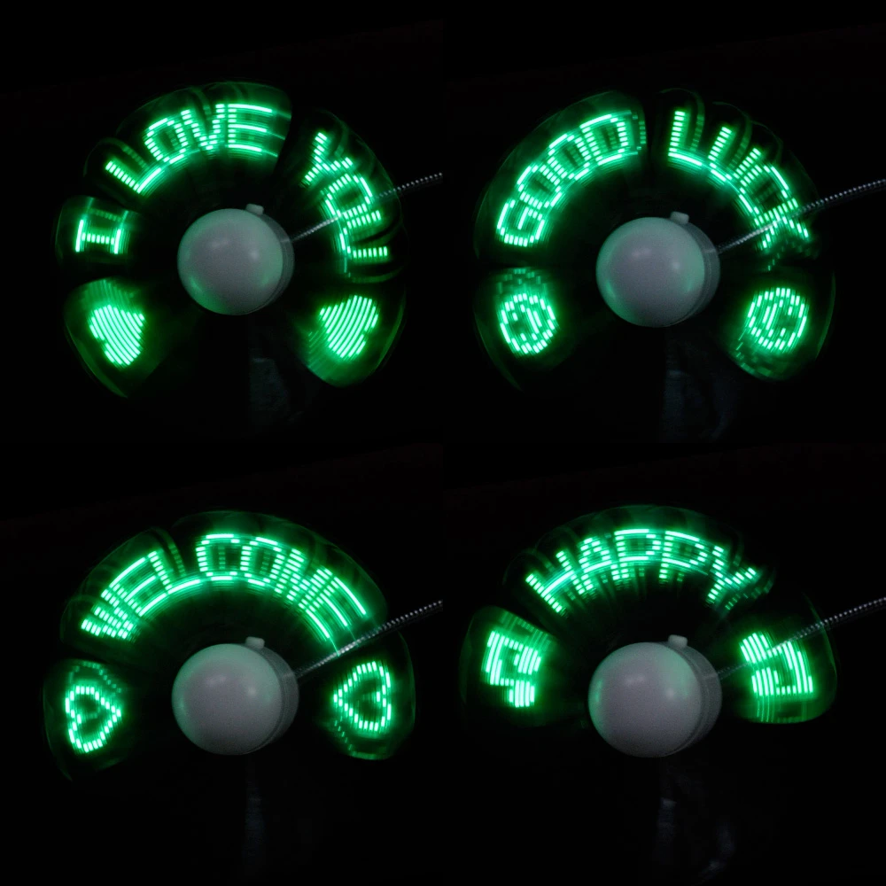 Durable Adjustable USB Gadget Mini Flexible LED Light USB Fan DIY Programmable USB Message Fan