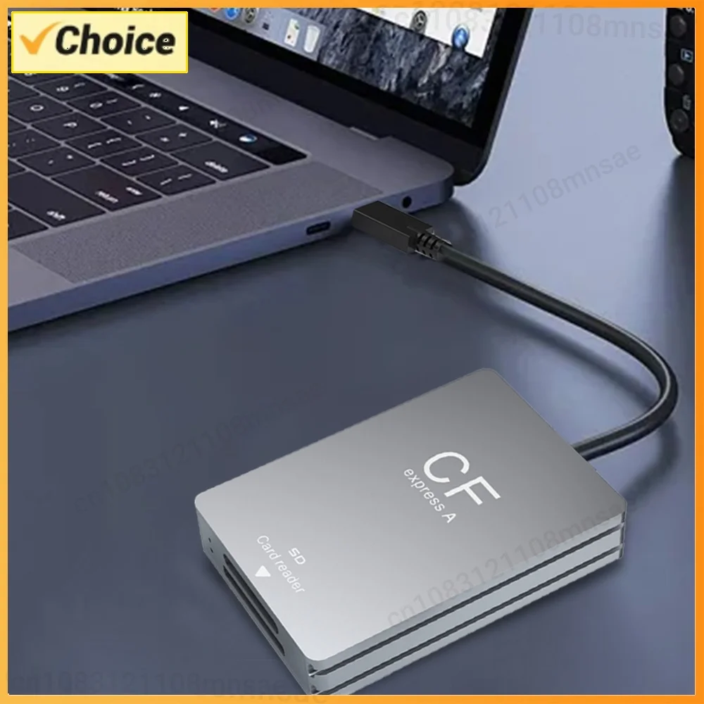 2-in-1 CFexpress Type A &SD Card Reader Cardreader Adapter USB 3.2 10Gbps Memory Card Reader with USB C To USB C/A Cable for SLR