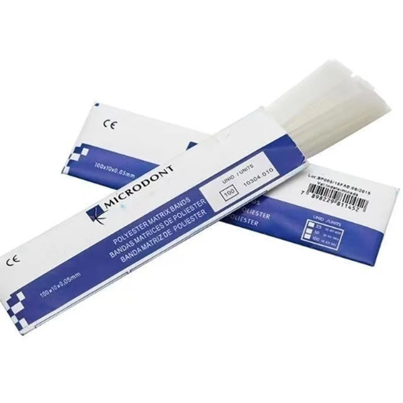100pcs/box Dental Polyester Matrix Bands Matrices Dental Material Matrices Without Matrix Retainer Transparent Plastic Mold Film