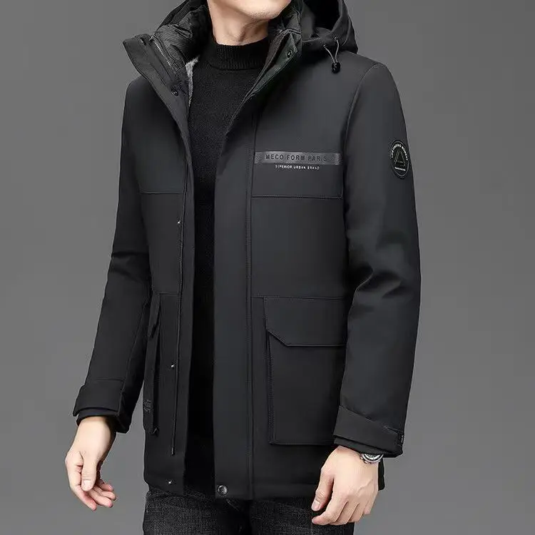 

Men's Hooded down Jaet Goose down Winter New Sle Warm Outerwear oulder Insert Sve Faion Detachable Inner