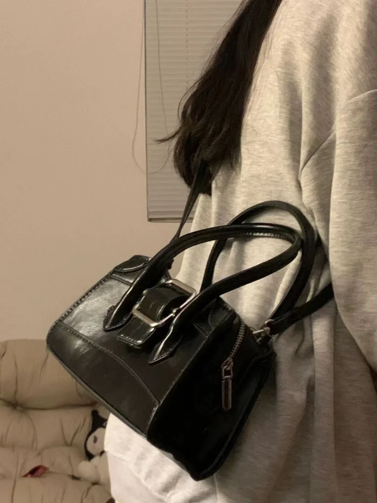 Fashion Belt Mortor Style Shoulder Bags Women Handbag Commuter Solid Color Crossbody Bag Classic Bolsos All-match