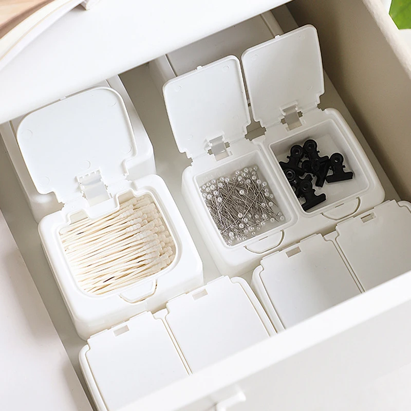 1Pcs Creative Cotton Swab Small Object Classification Drawer Storage Box Simple Pop-up Window Type Desktop Storage Box