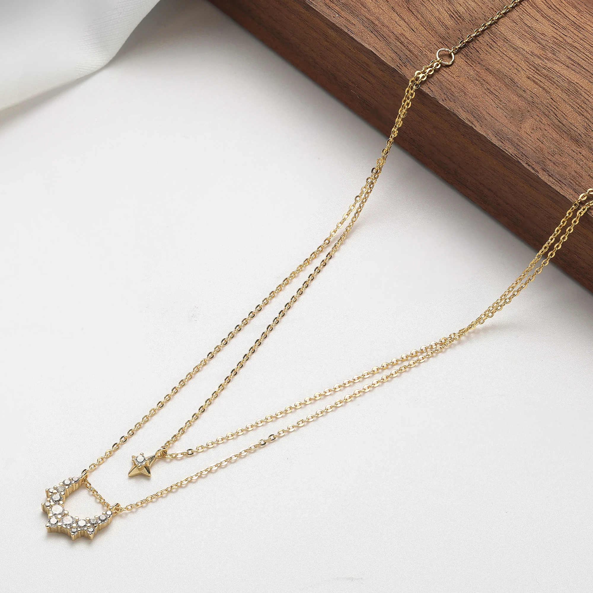 

EFFIE QUEEN, трендовое ожерелье 2025 года, серебро S925, бриллиантовая звезда, цирконий, 14-каратное золото, цепочка-колье, ожерелье для женщин, подарок на день рождения BQN22