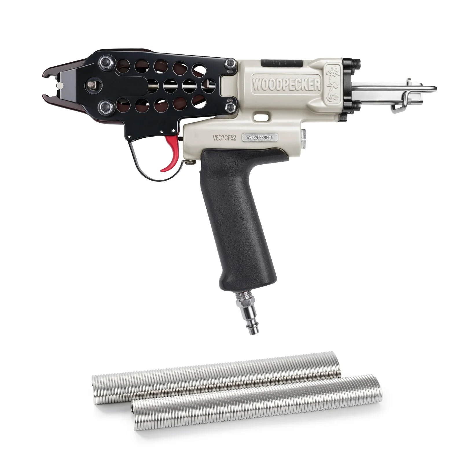 

Woodpecker V6C7C52 15-Gauge Upgraded Trigger Pneumatic Hog Ring Gun,, Air-Powered C-Ring Pliers for Cage, Fence, and Automotive