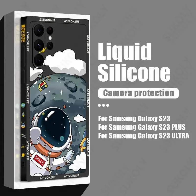 Cute Astronaut Space Case For Samsung Galaxy S26 S25 S23 S24 Ultra S25 FE A18 A57 A37 A17 A16 A56 A36 A55 A54 A26 5G Phone Cover