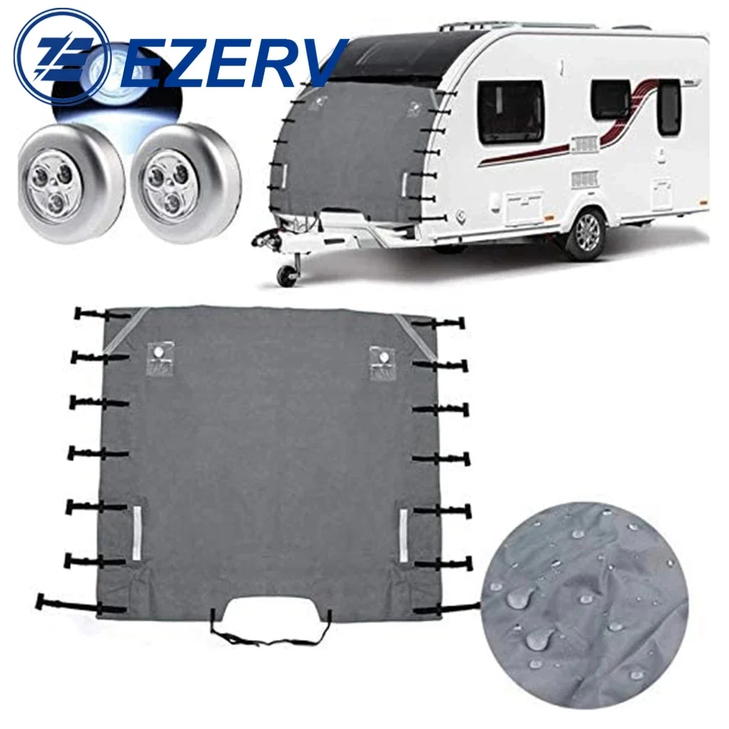 RV Front Towing Cover Protector s Dustproof Universal Reflective Strip Accessories 200x175cm camper trailer caravan accessories