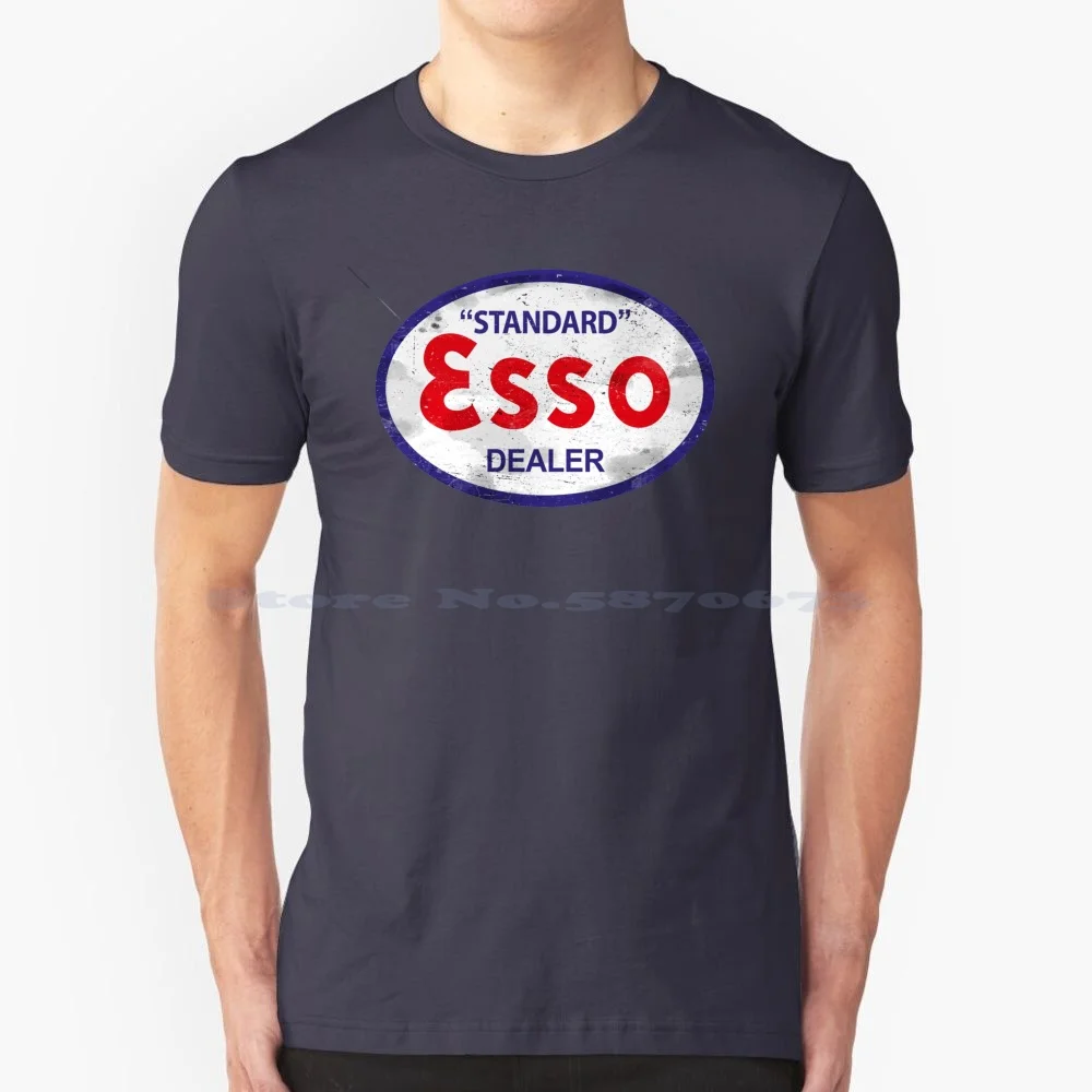 Esso 1933S Vintage Sign T Shirt 100% Cotton Tee Esso Gas Gas Station Sign Motor Oil Oil Cans Oil And Gas Companies Oil Company