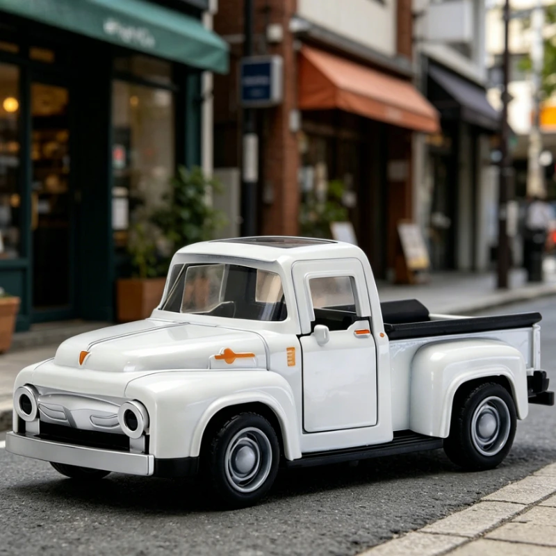 Modelo de Camioneta Retro Clásica 1:36, Mini Vehículo de Metal Realista, Juguete Educativo, Regalo Creativo para Niños y Coleccionistas