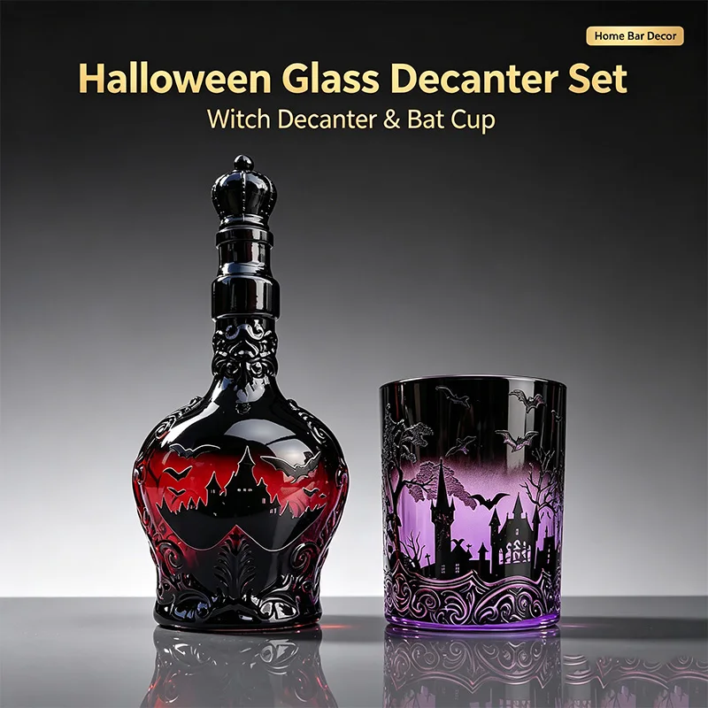 Castle Whiskey Decanter Glass Bottle With Crown Stopper Halloween Novelty Liquor Container For Home Bar Tasting Spirits Gift