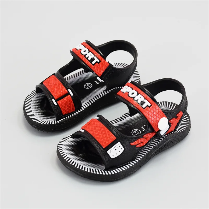 Boys Sandals Summer New Fashion Breathable Beach Shoes Kids Soft Bottom Anti Slip Flat Shoes Toddler Casual Sports Sandals