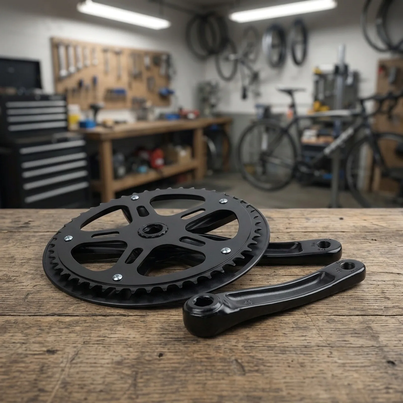 Klappbares Fahrrad-Kurbelset 152mm Aluminiumlegierung 32T 48T 52T Zahnauswahl für Elektrofahrrad-Kurbel – Detail 14
