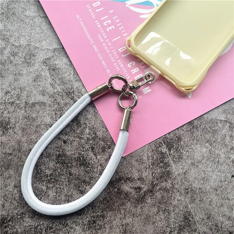 Wrist Strap for Phone Pendant Net Keychain Lanyard with Patch Hand Strap Premium Mobile Accessories Metal Keyring Rope for Keys