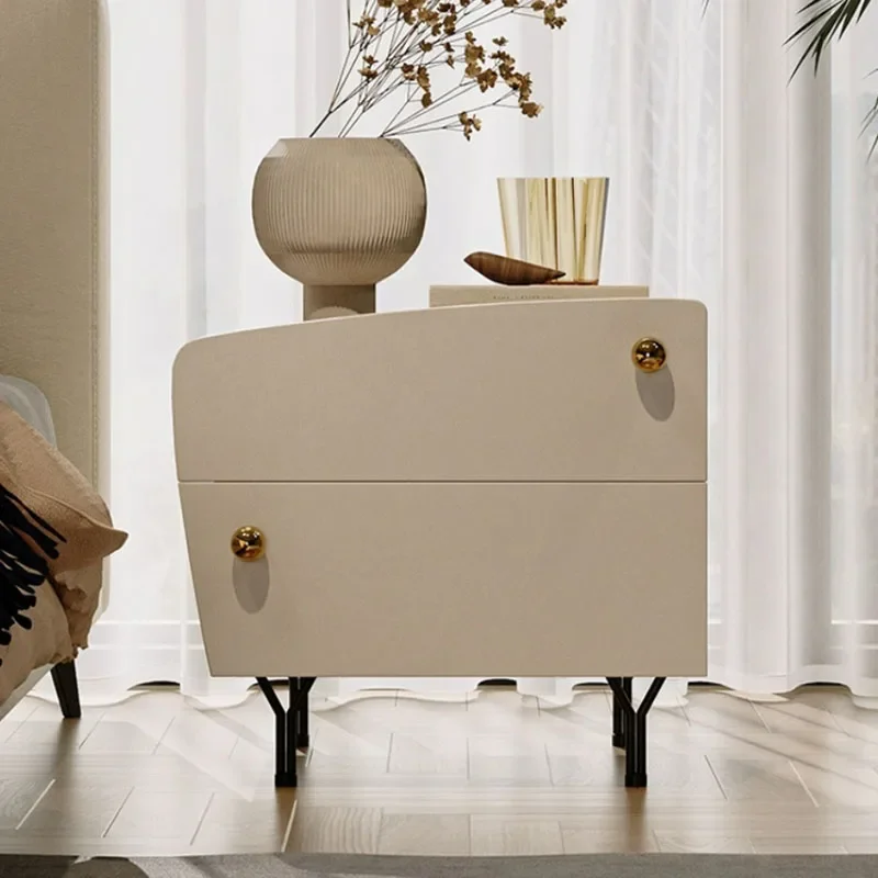 Factory Direct 2026 Girl White Nightstand Bedside Nordic Cute Trendy Drawers Night Table Mid Century Space Saving